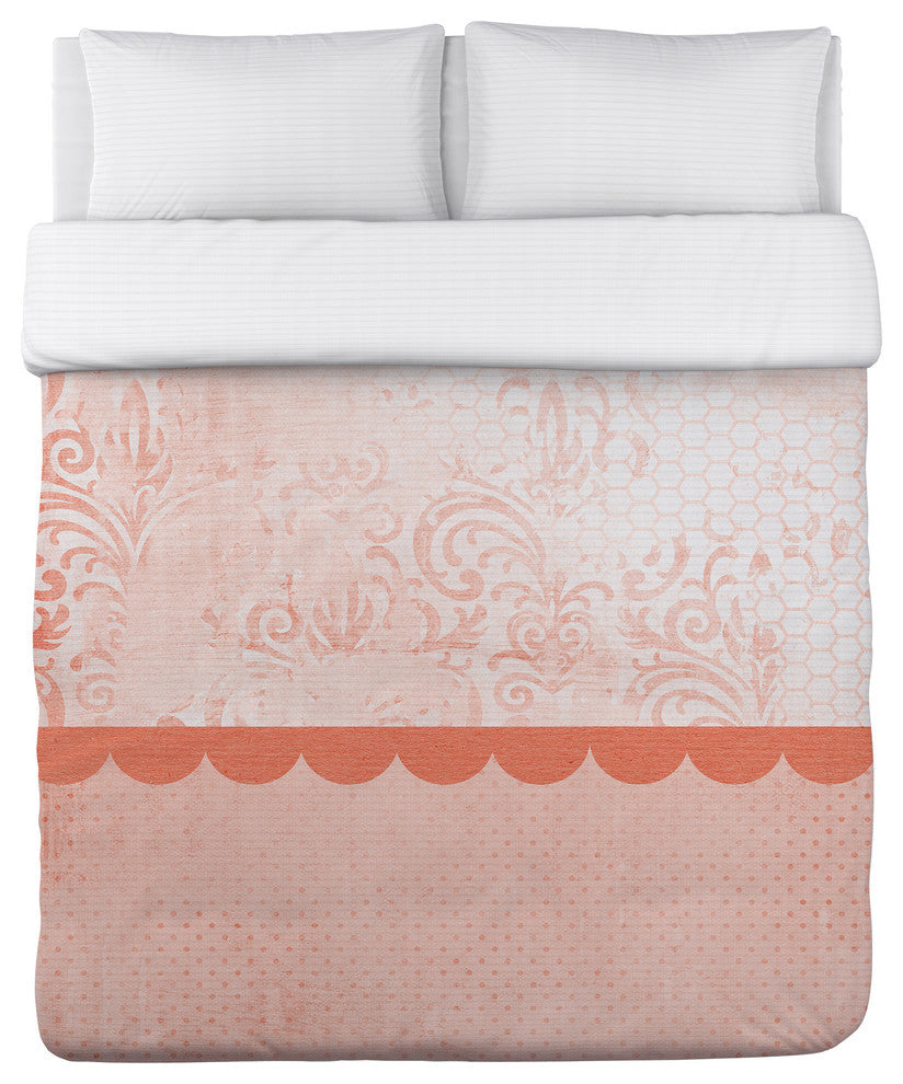 Harmony, Peach Lightweight King Duvet Cover