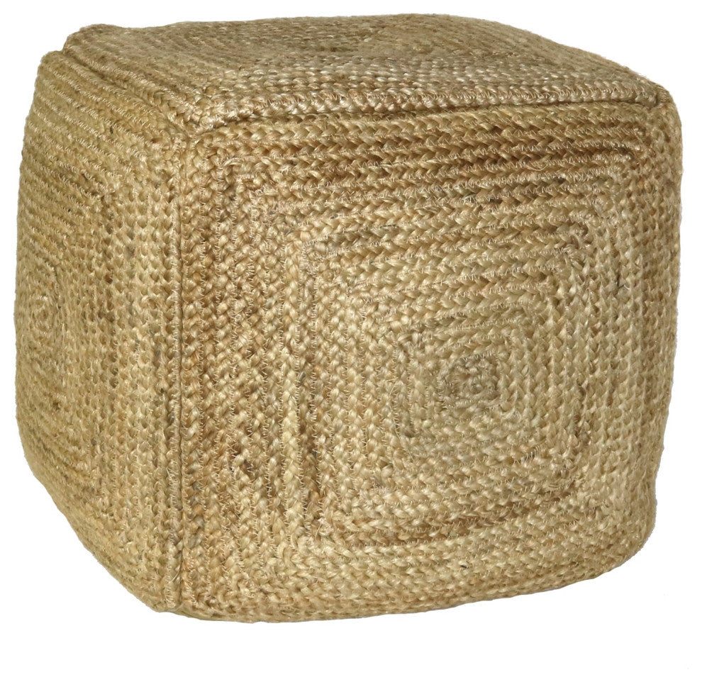 Natural Hemp Square Pouf