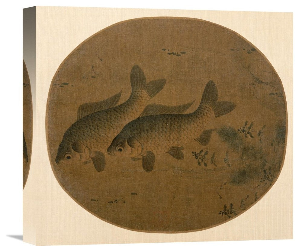 "Pair of Fish" Stretched Canvas Giclee, 16"x15"