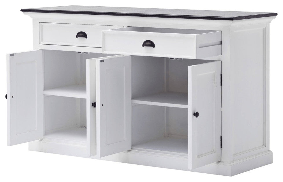 Modern Farmhouse Black And White Buffet Server