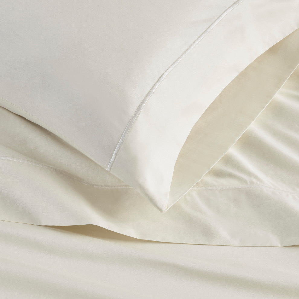 Croscill Sateen Weave 500TC 100% Egyptian Cotton Pillowcases, Ivory, King