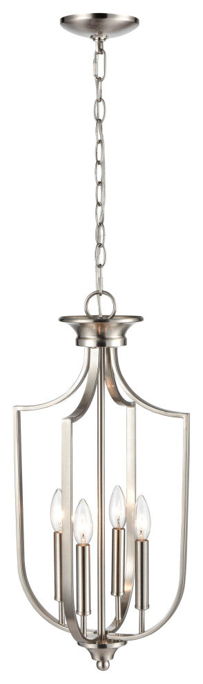 4 Light 12" Brushed Nickel Pendant