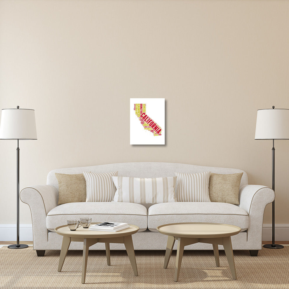 "California Word Cloud Map" Fine Art Print