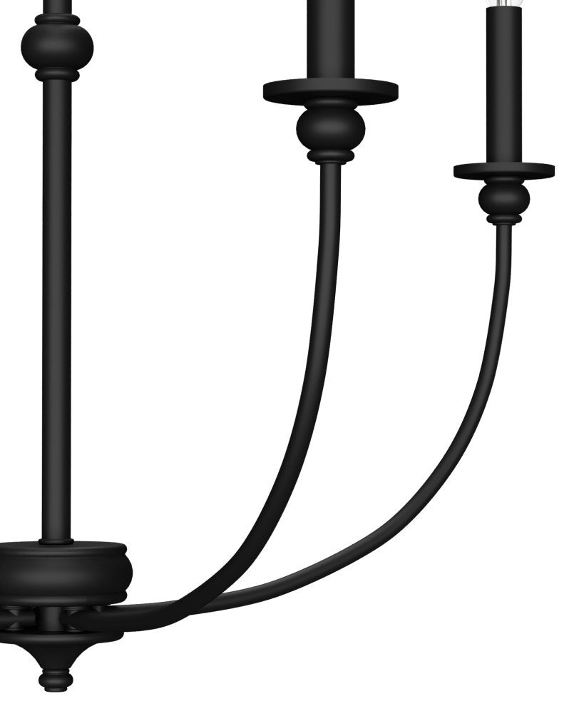 26" Southcrest Flat Matte Black 4 Light Chandelier Light
