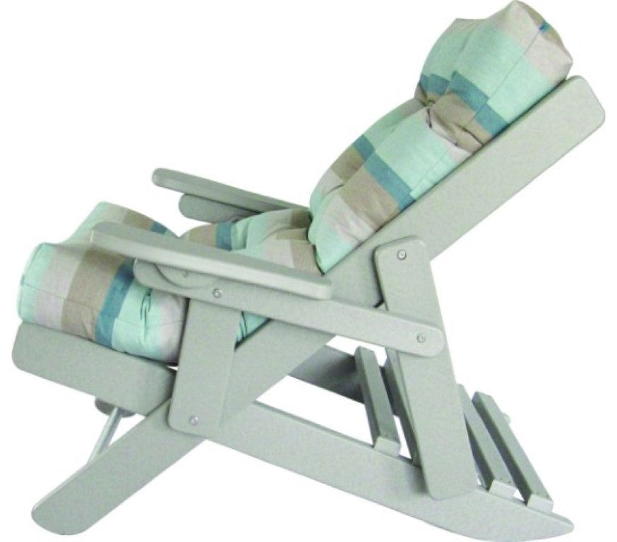 Folding and Reclining Siesta Chair, Poly Lumber, Light Gray, Gateway Mist