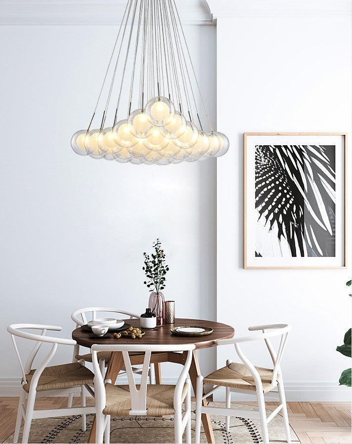MIRODEMIÂ® Le Bar-sur-Loup Glass Balloons Design Chandelier, 25 Heads