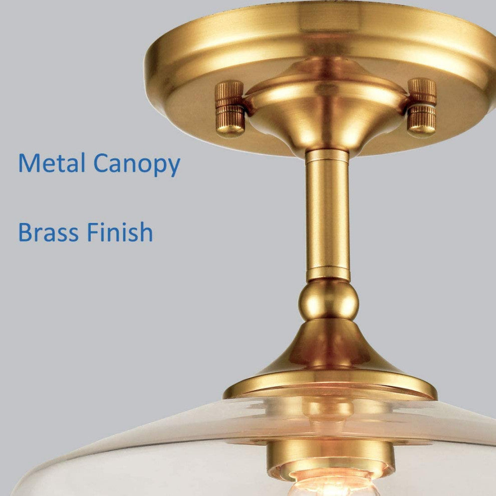 Modern Semi flush Ceiling Light glass ceiling lamp with gold finish