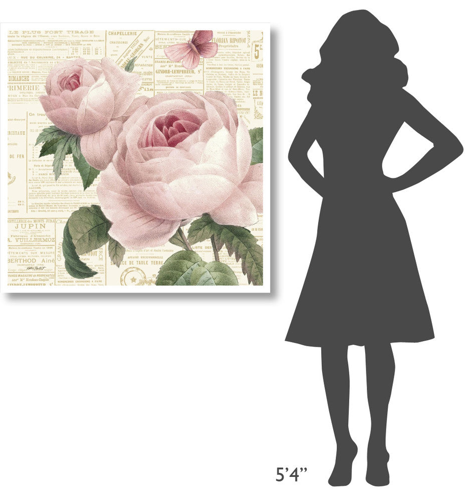 "Roses in Paris VI" Digital Paper Print by Katie Pertiet, 38"x38"