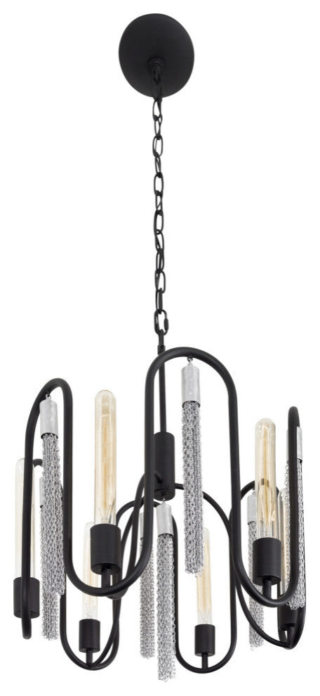 .-     Darden 6-Lt Pendant - Matte Black/Painted Chrome