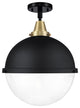Innovations 447-1C-BAB-HFS-122-BK Hampden 1 Light Flush Mount, Matte Black