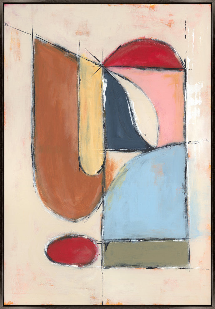 36x53 Whimsical Puzzle II, Framed Artwork, Espresso