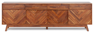Herringbone High TV Stand, Walnut