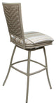 Outdoor Patio Swivel Counter Bar Stool Extra Tall without Arms - Erin, Driftwood Whitelinen - Beige, 34"