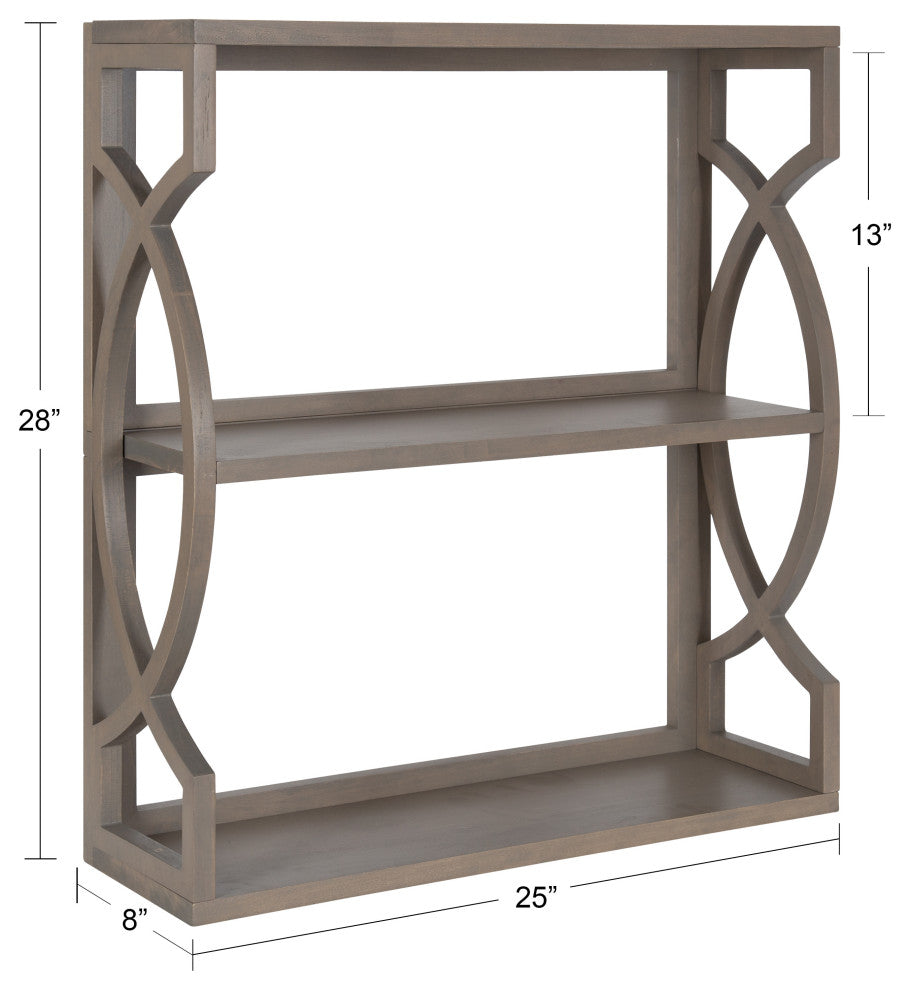 Raines Wood Wall Shelf, Gray 25x8x28