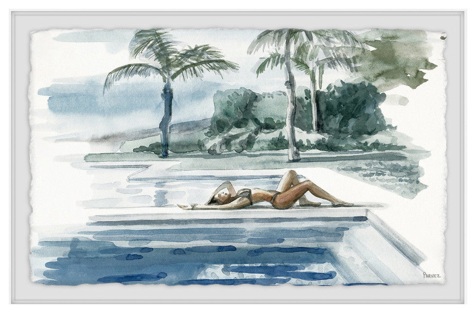"Be with the Water" Framed Painting Print, 24"x16"