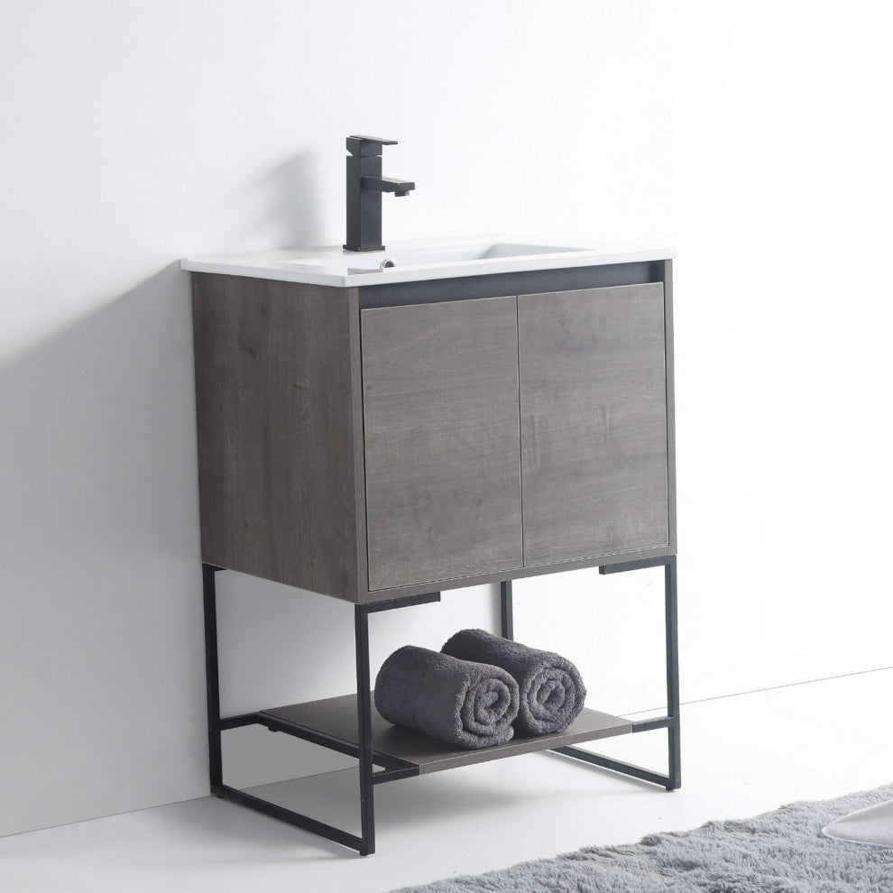 Urbania Vanity Set, Gray, 24", Single Sink