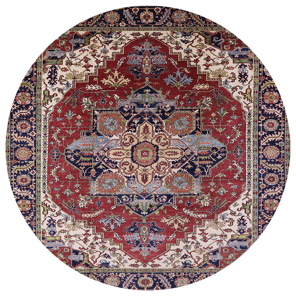 Ahgly Company Indoor Round Mid-Century Modern Area Rugs, 7' Round