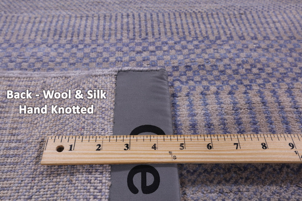 8' 1" X 10' 2" Savannah Grass Wool and Silk Hand Knotted Rug Q11957
