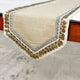 Decorative Table Runner Beige Burlap 14"x60", Lace, Bead, Sequins Marima