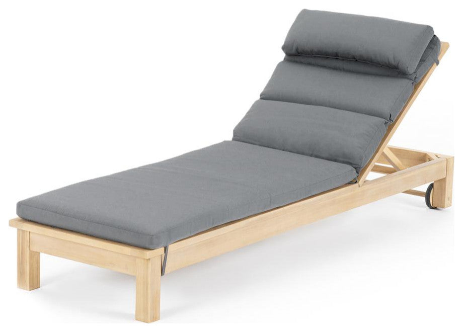 Kooper Sunbrella Outdoor Patio Chaise Lounges, Charcoal Gray
