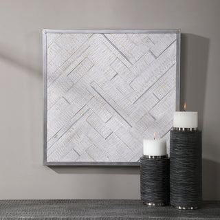 Uttermost Redondo Coastal Wood and Metal Wall Decor in Silver/White