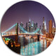 Hudson River Panoramic View, Landscape Photo Disc Metal Artwork, 23"