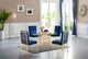 Opal Velvet Dining Chairs, Set of 2, Navy, Gold Base