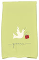 Peace Dove Decorative Holiday Animal Print Hand Towel, Light Green