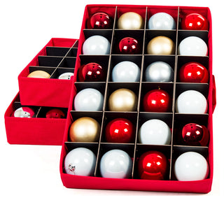 72" 3" Christmas Ornament Storage Box With Drawers