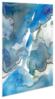 Subtle Blues Abstract Printed Wall Art on Unframed Free Floating Tempered Glass