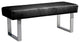 Armen Living Amanda Modern Vinyl & Metal Living Room Bench in Black/Silver