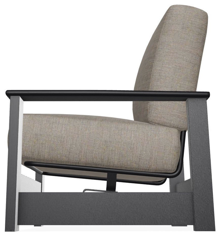 Leeward Deep Seat Outdoor Armchair with Hidden Motion, Rain Cast/Black