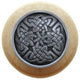 Celtic Isles Natural Wood Knob, Unfinished With Antique-Style Pewter