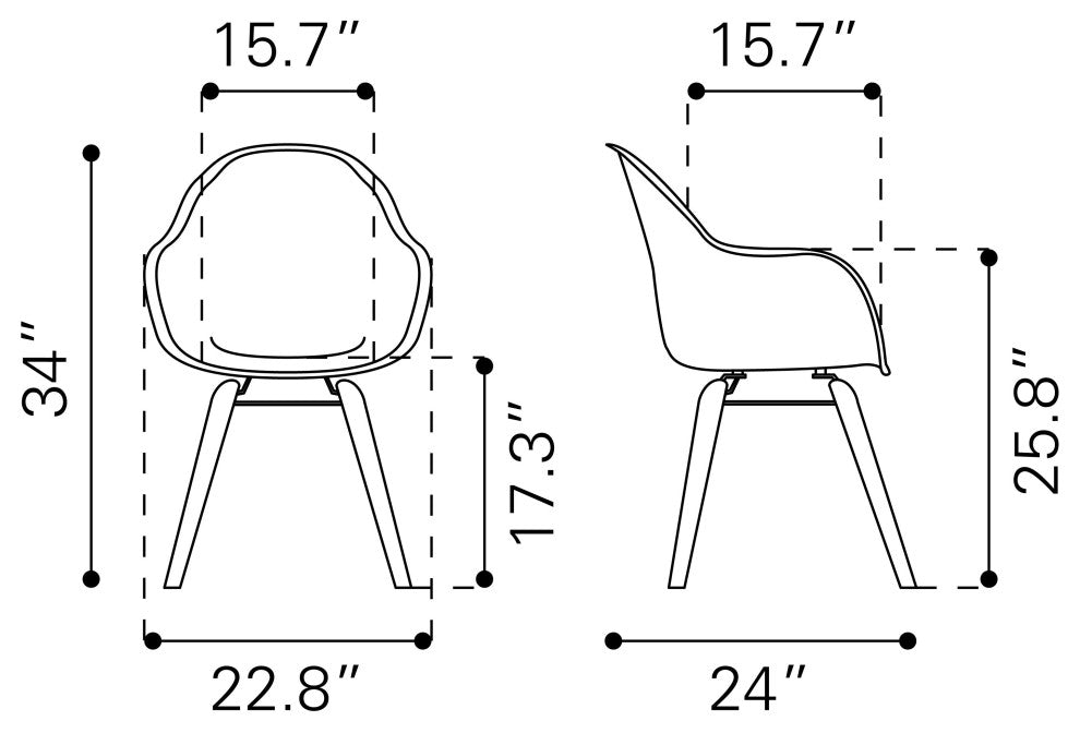 Tidal Dining Chair, Set of 4 White