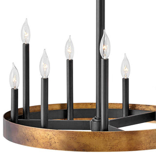 Wells 9-Light Chandelier, Weathered Brass