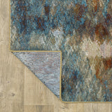 Vander Imperial Blue/Gold Power-Loomed Area Rug, 2'3"x7'6"
