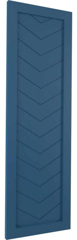 18"W True Fit PVC Single Panel Chevron Modern Style, Sojourn Blue, 71"H