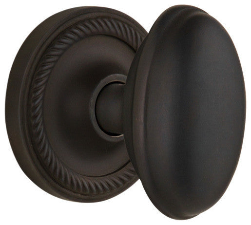 Single Rope Rosette With Homestead Knob, Oil Rubbed Bronze