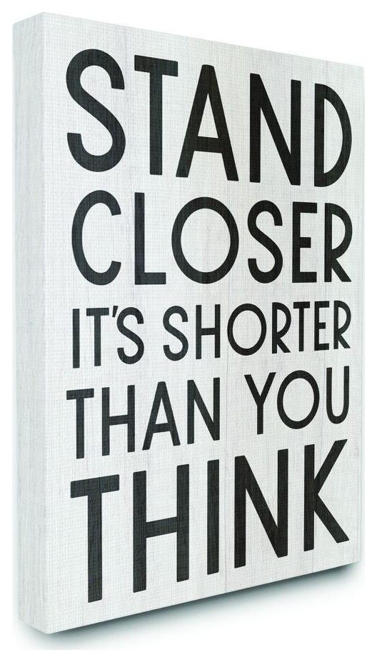 Stupell Industries Stand Closer Funny Bathroom Wood Texture Word Design, 16 x 20