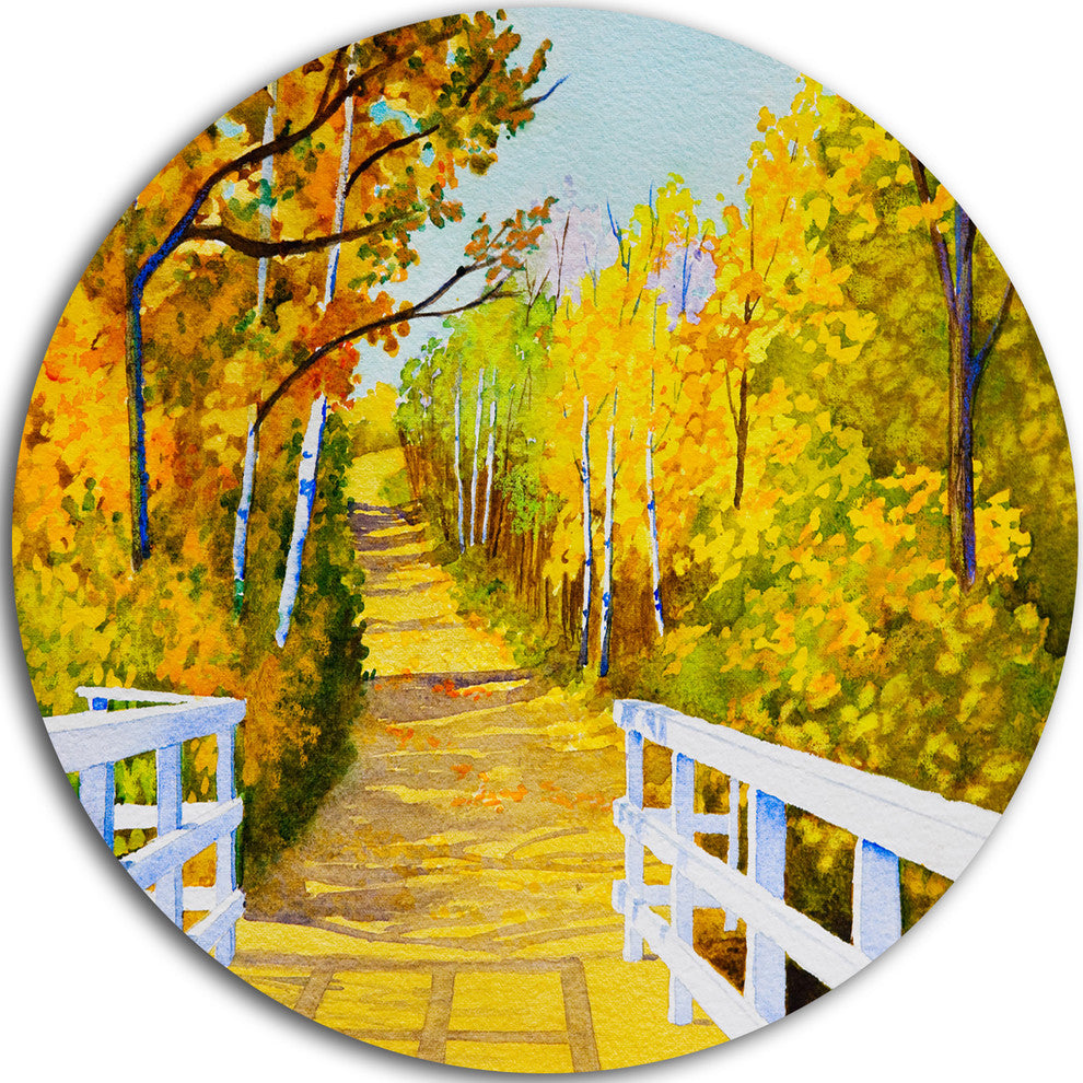 Parkland Trails, Photography Round Metal Wall Art, 11"