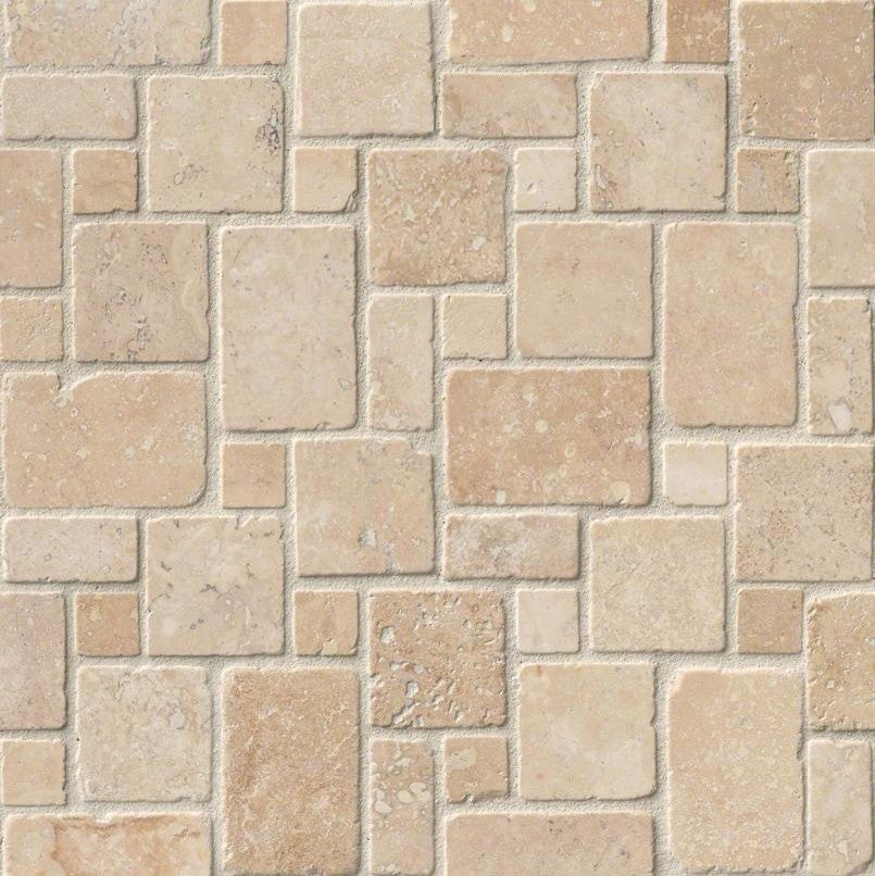 Ivory 12X12 Mini Versailles Mosaic, Set of 50