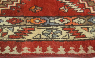 Fine Vintage Distressed Elinor Red/Ivory Runner, 3'3 x 12'5