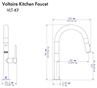 ZLINE Voltaire Kitchen Faucet in Matte Black (VLT-KF-MB)