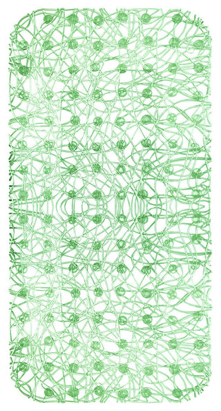 Cobweb PVC Shower Mat With Suction Cups, Green, Covers 2.6 sq ft