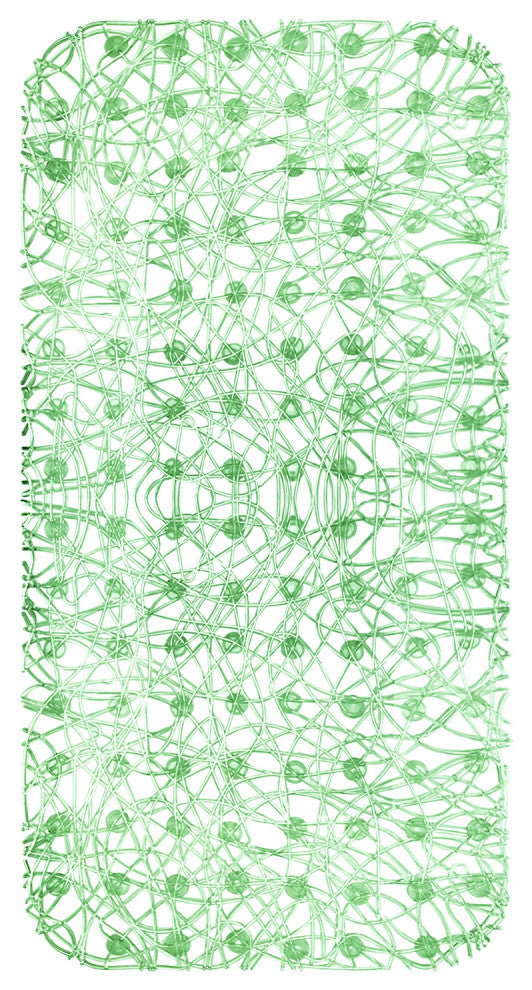 Cobweb PVC Shower Mat With Suction Cups, Green, Covers 2.6 sq ft