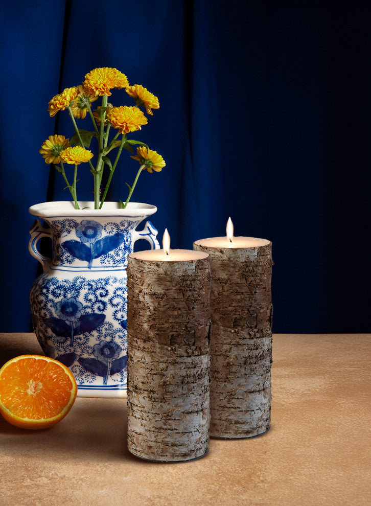 Large Birch Bark Candle, Sold Individually, 4"x10"