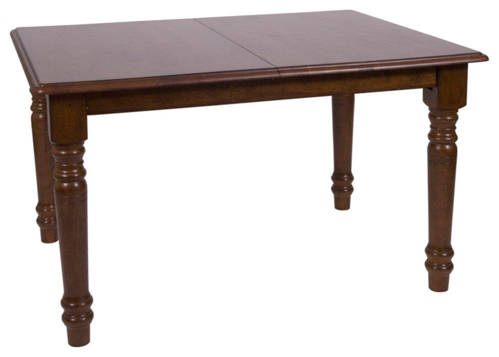 60" Rectangular Extendable Butterfly Leaf Dining Table Chestnut Brown -Seats 6