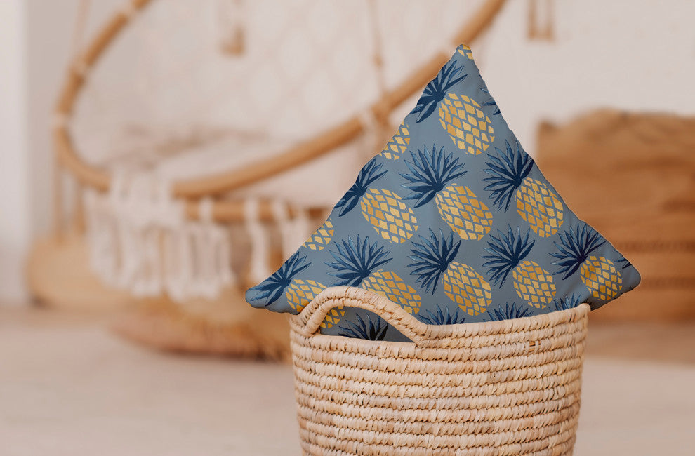 16x16" Ahoy! Nautical Decorative Indoor Pillow, Shark Blue