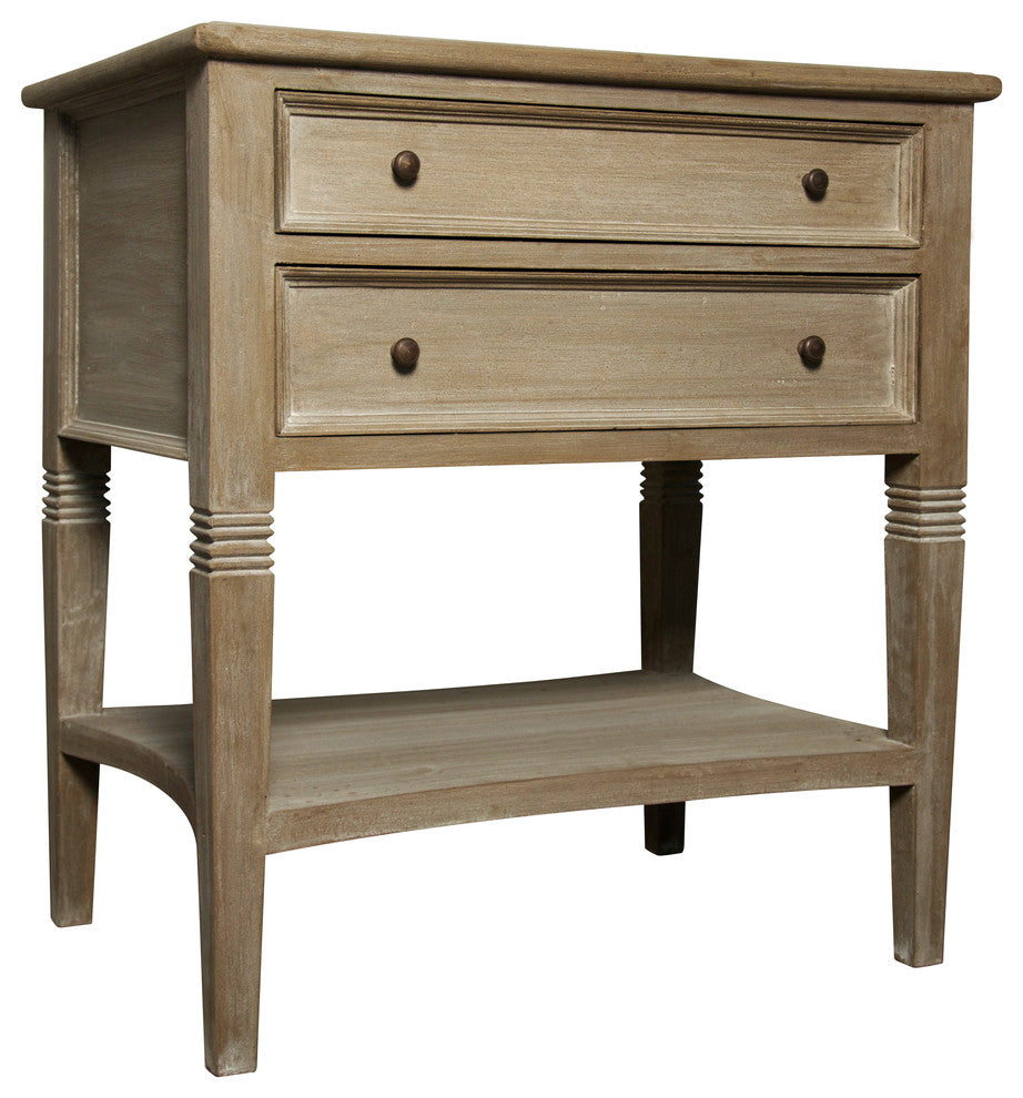 QS Oxford 2-Drawer Side Table, Weathered