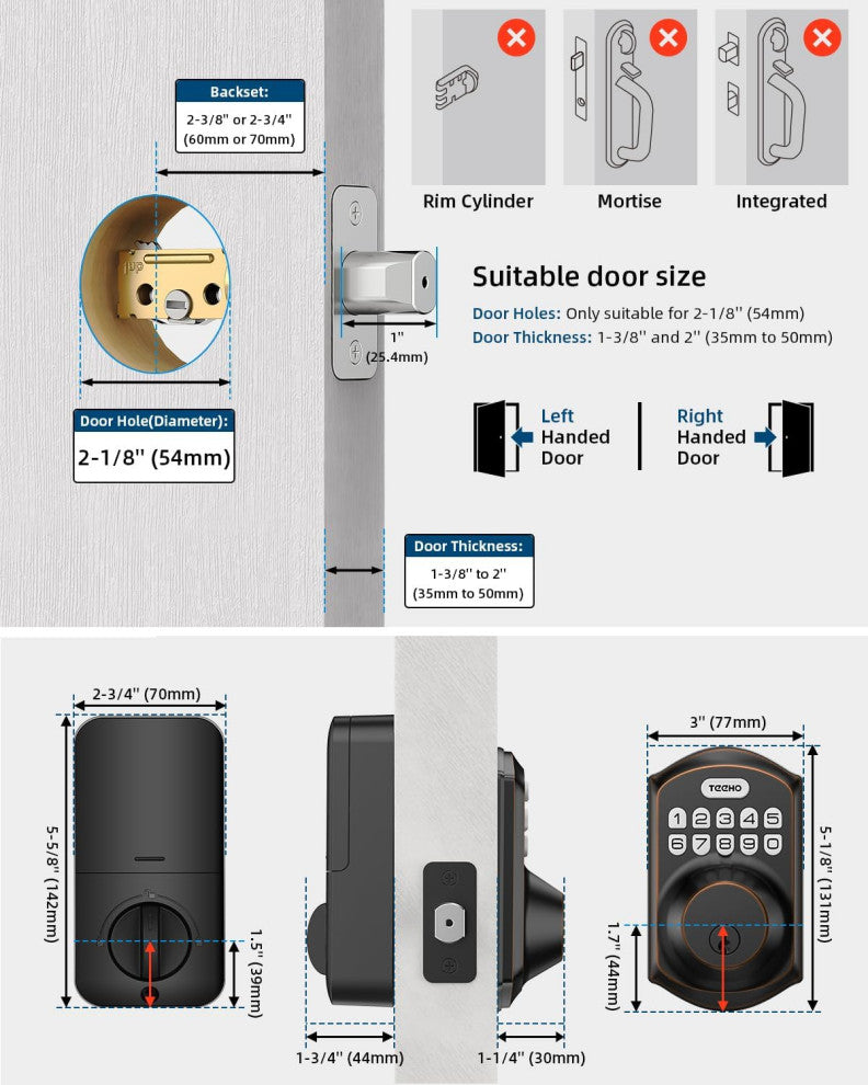Keyless Entry Oil Rubbed Bronze Keypad Deadbolt